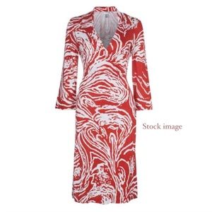 Diane von Furstenberg Vintage Label Justin Iconic Wrap Dress 100% Silk Size 10